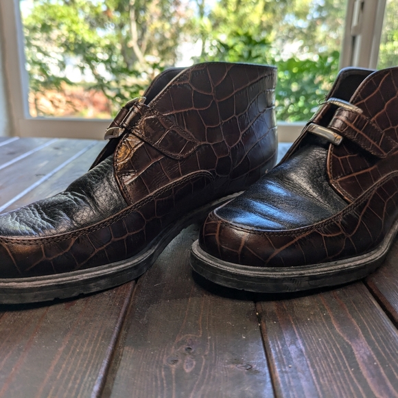 Vintage Brighton Kismet Brown Leather Ankle Boots Bootie Shoe Size 6 Buckle - Picture 4 of 10
